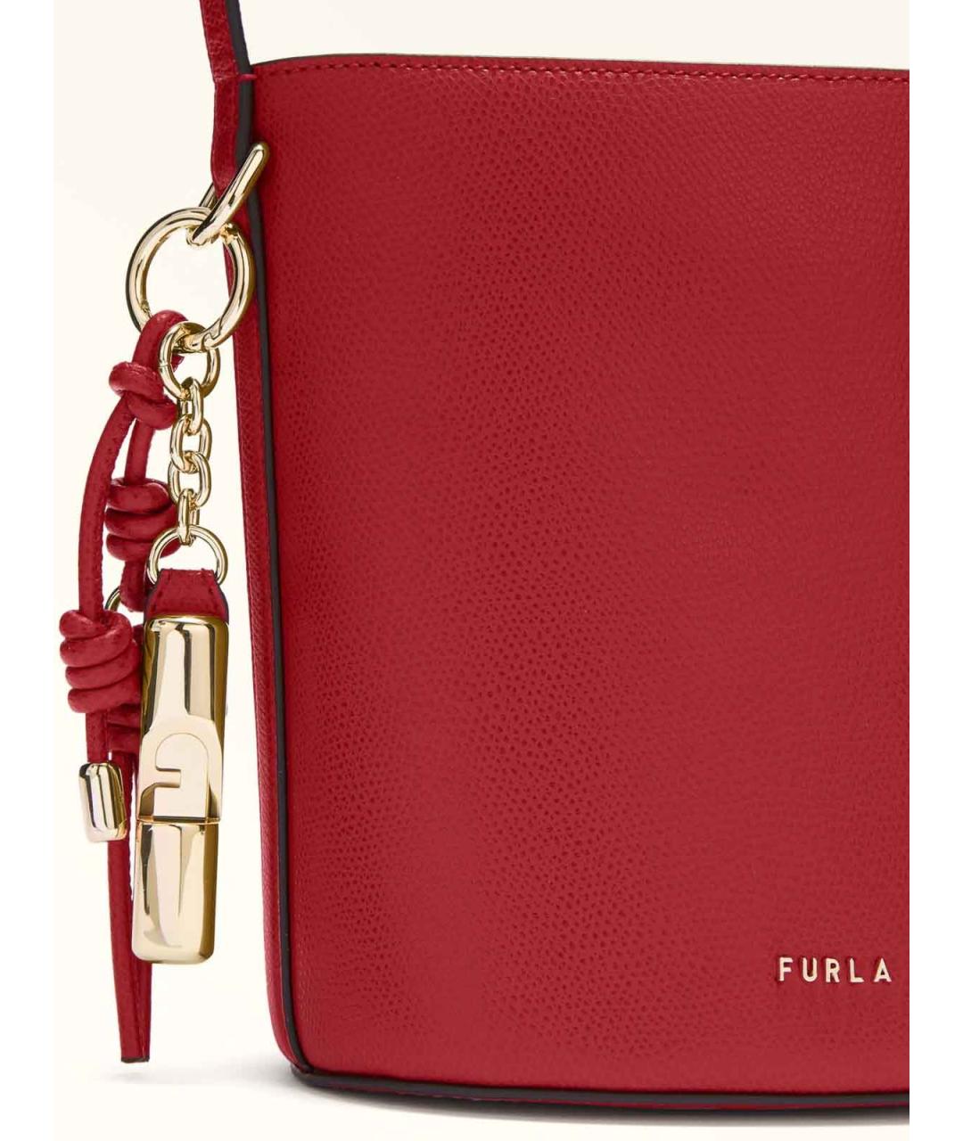 FURLA Красная кожаная сумка через плечо, фото 2