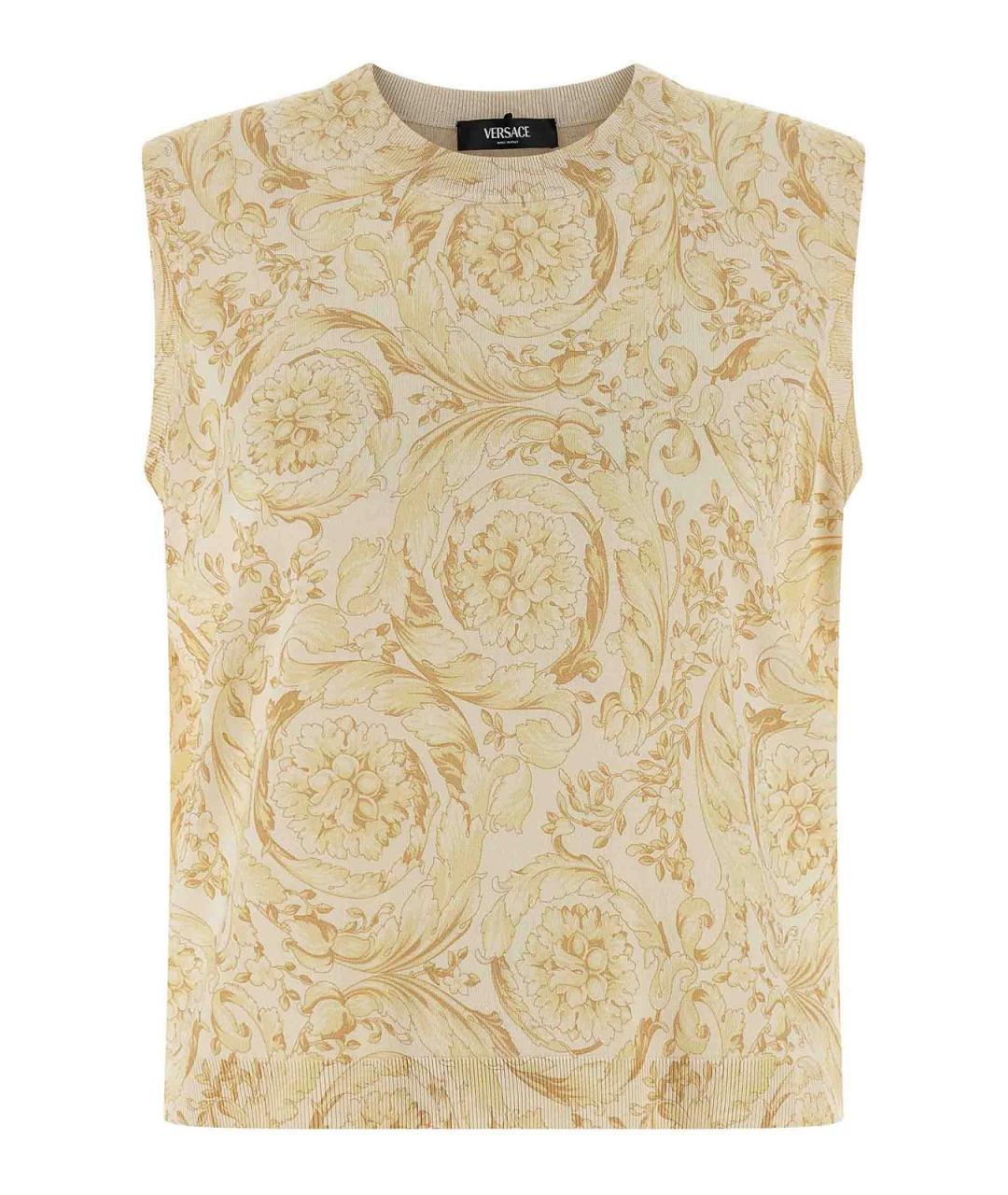 VERSACE Желтая шелковая жилетка, фото 1