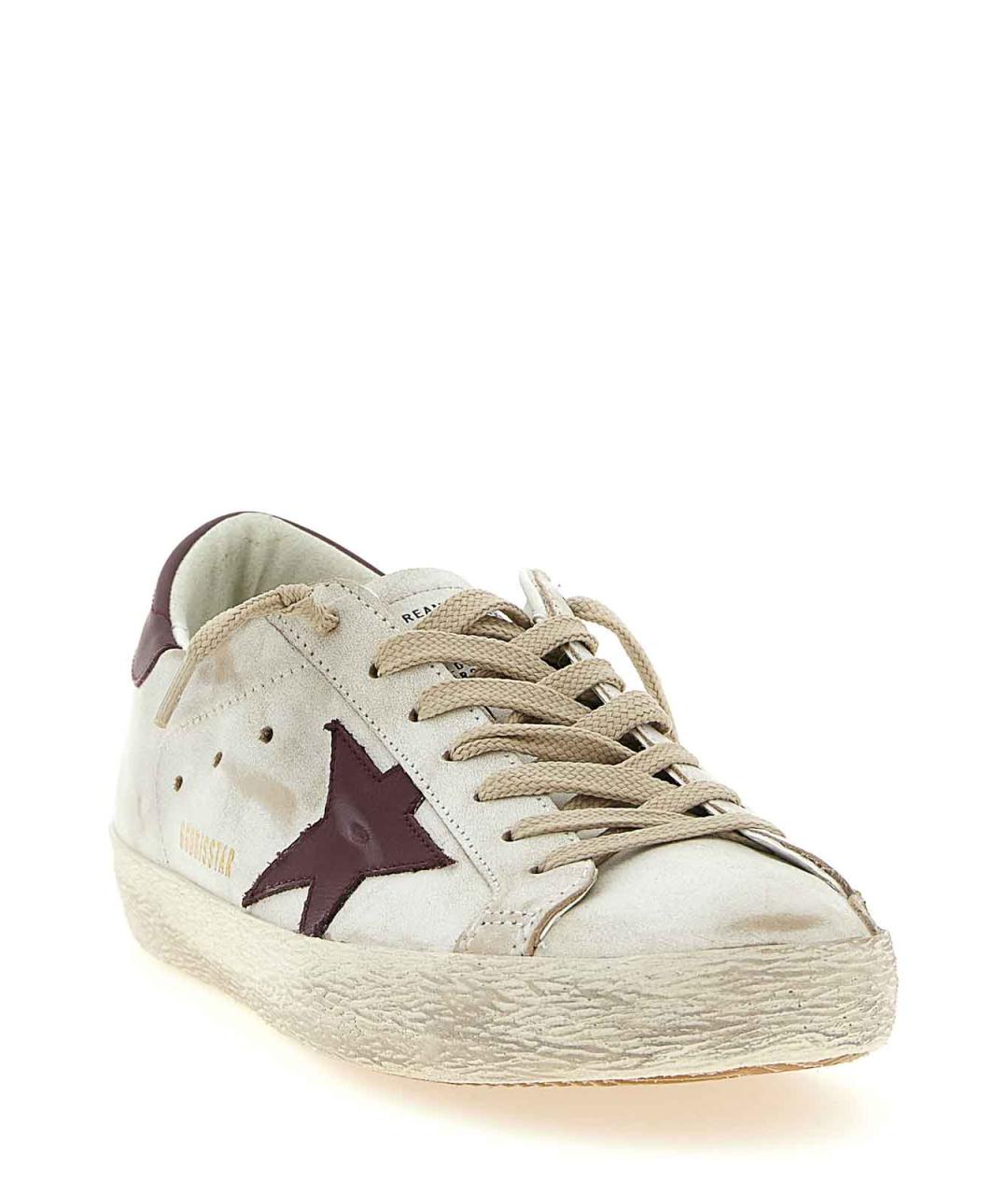 GOLDEN GOOSE DELUXE BRAND Бордовые кожаные низкие кроссовки / кеды, фото 2