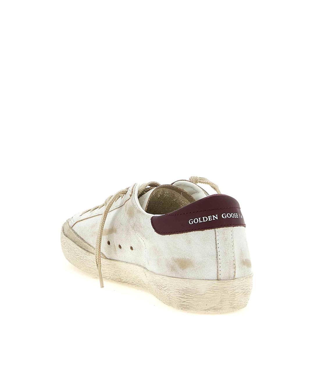 GOLDEN GOOSE DELUXE BRAND Бордовые кожаные низкие кроссовки / кеды, фото 3