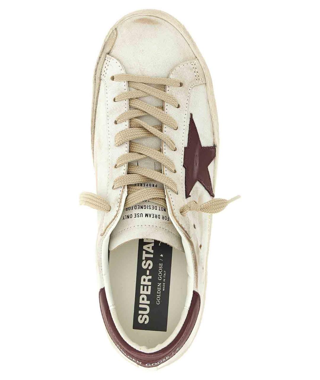 GOLDEN GOOSE DELUXE BRAND Бордовые кожаные низкие кроссовки / кеды, фото 4