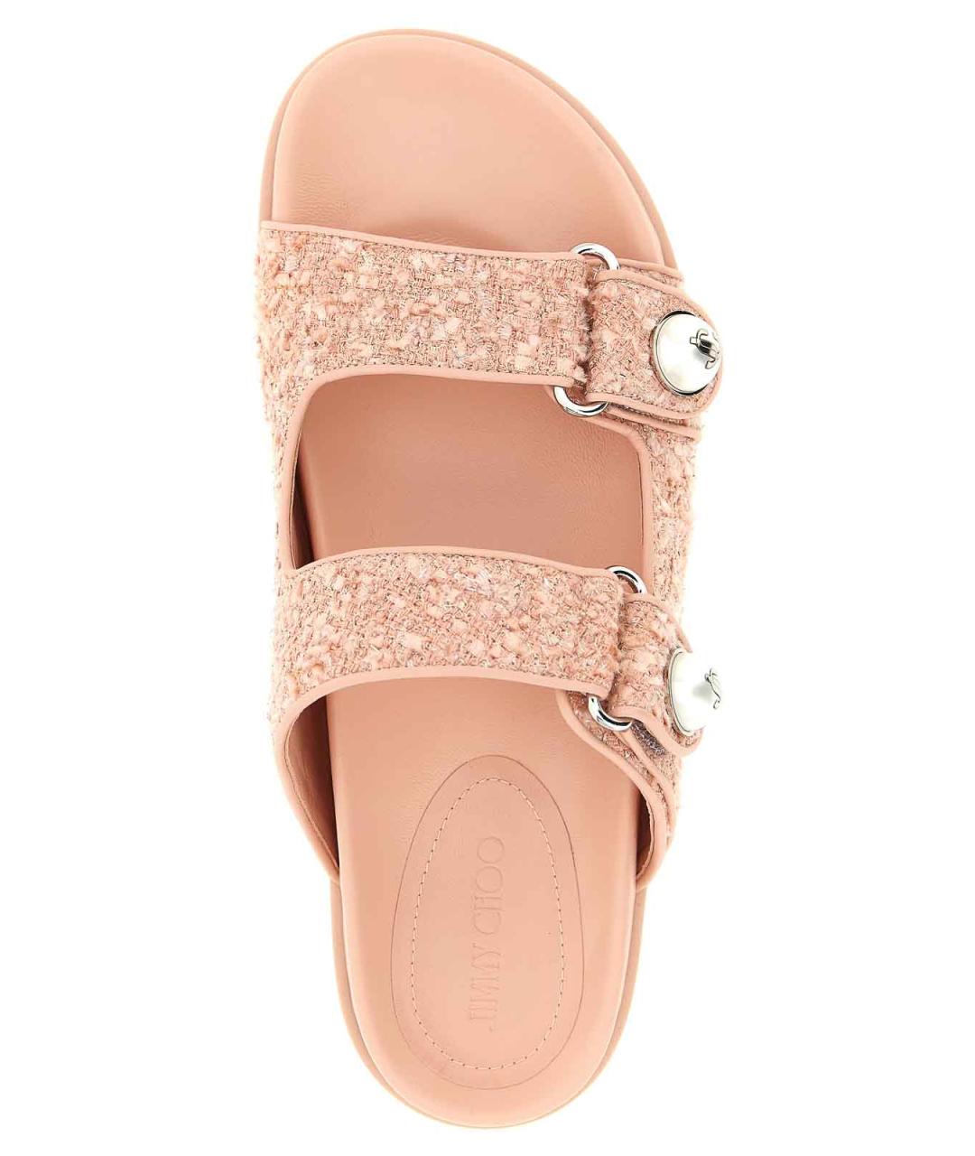 JIMMY CHOO Розовые текстильные сандалии, фото 4