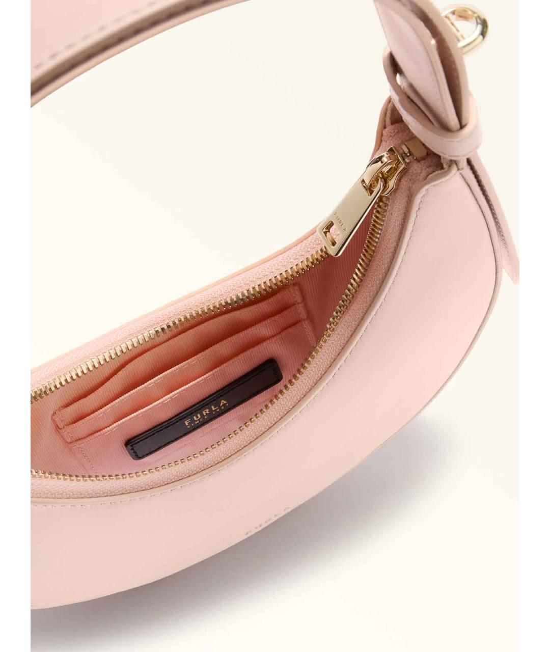 FURLA Бежевая кожаная сумка через плечо, фото 3