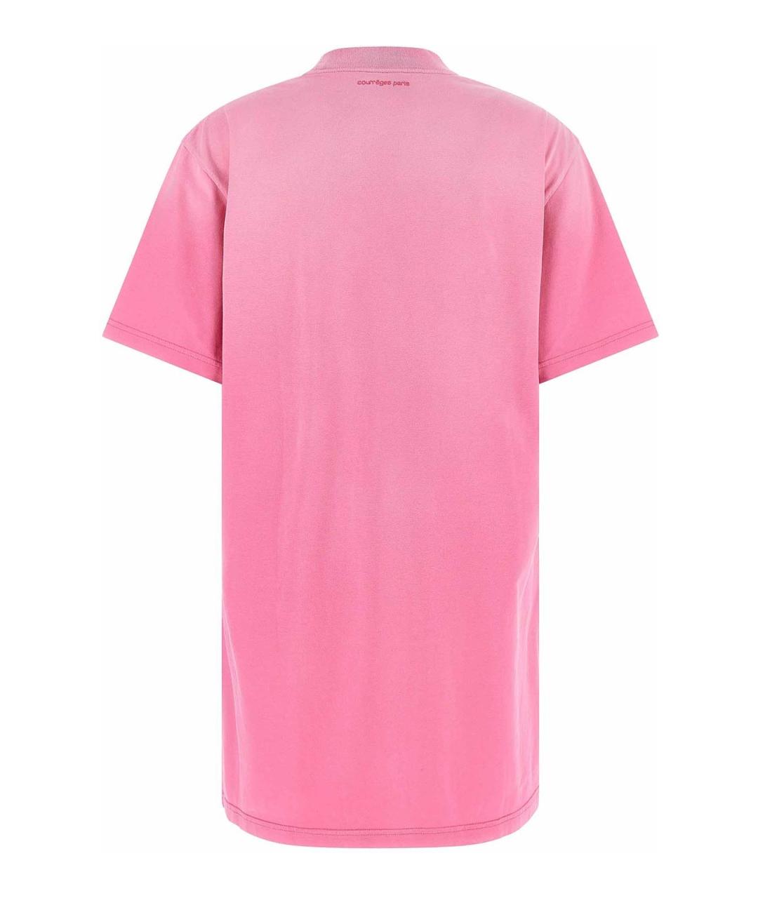 COURREGES Розовая хлопковая футболка, фото 2