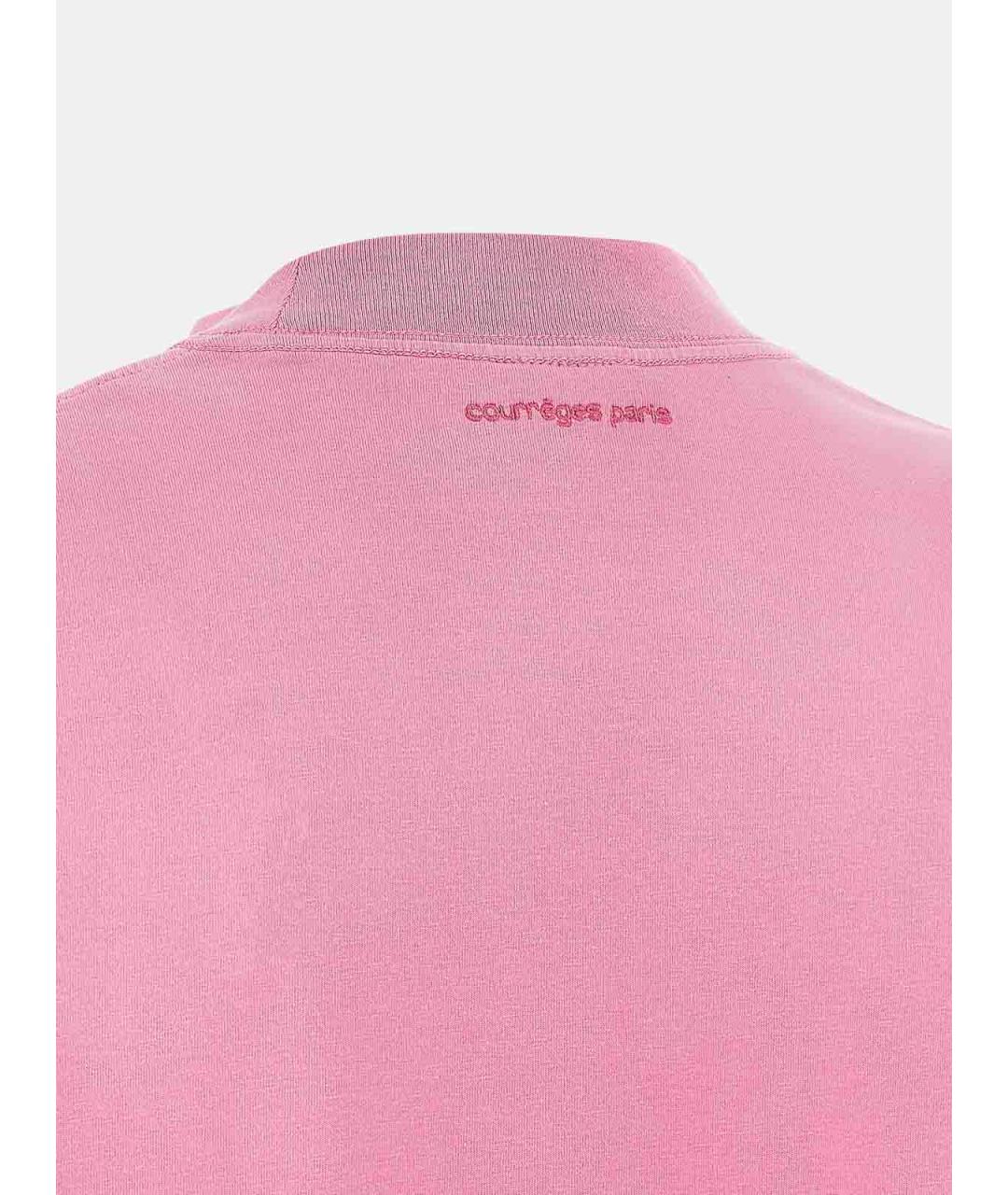 COURREGES Розовая хлопковая футболка, фото 4