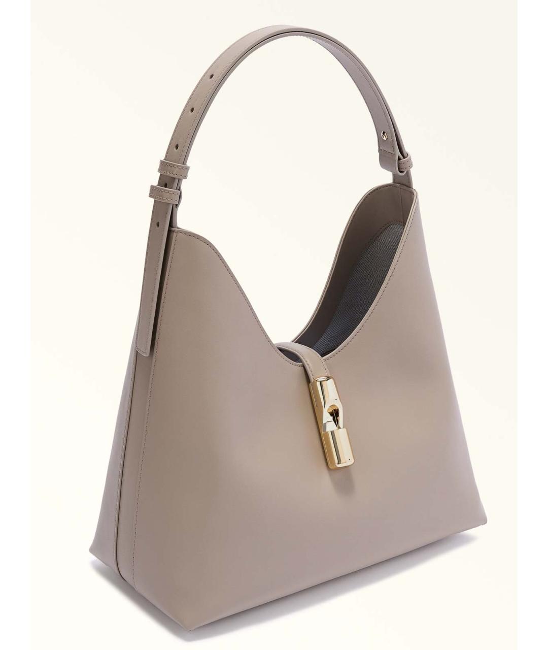 FURLA Бежевая кожаная сумка через плечо, фото 2