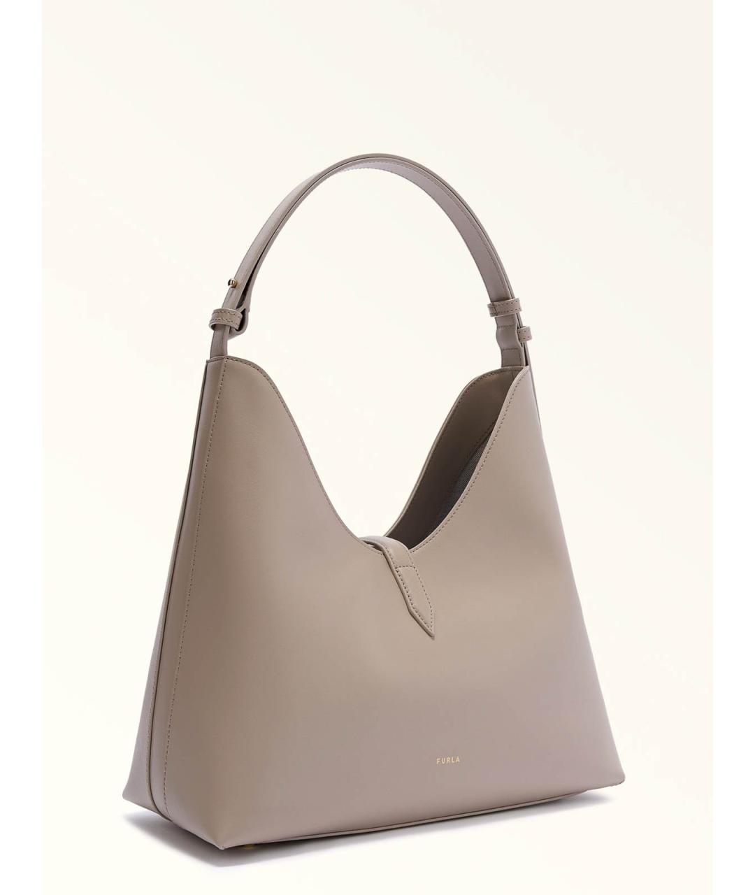 FURLA Бежевая кожаная сумка через плечо, фото 4