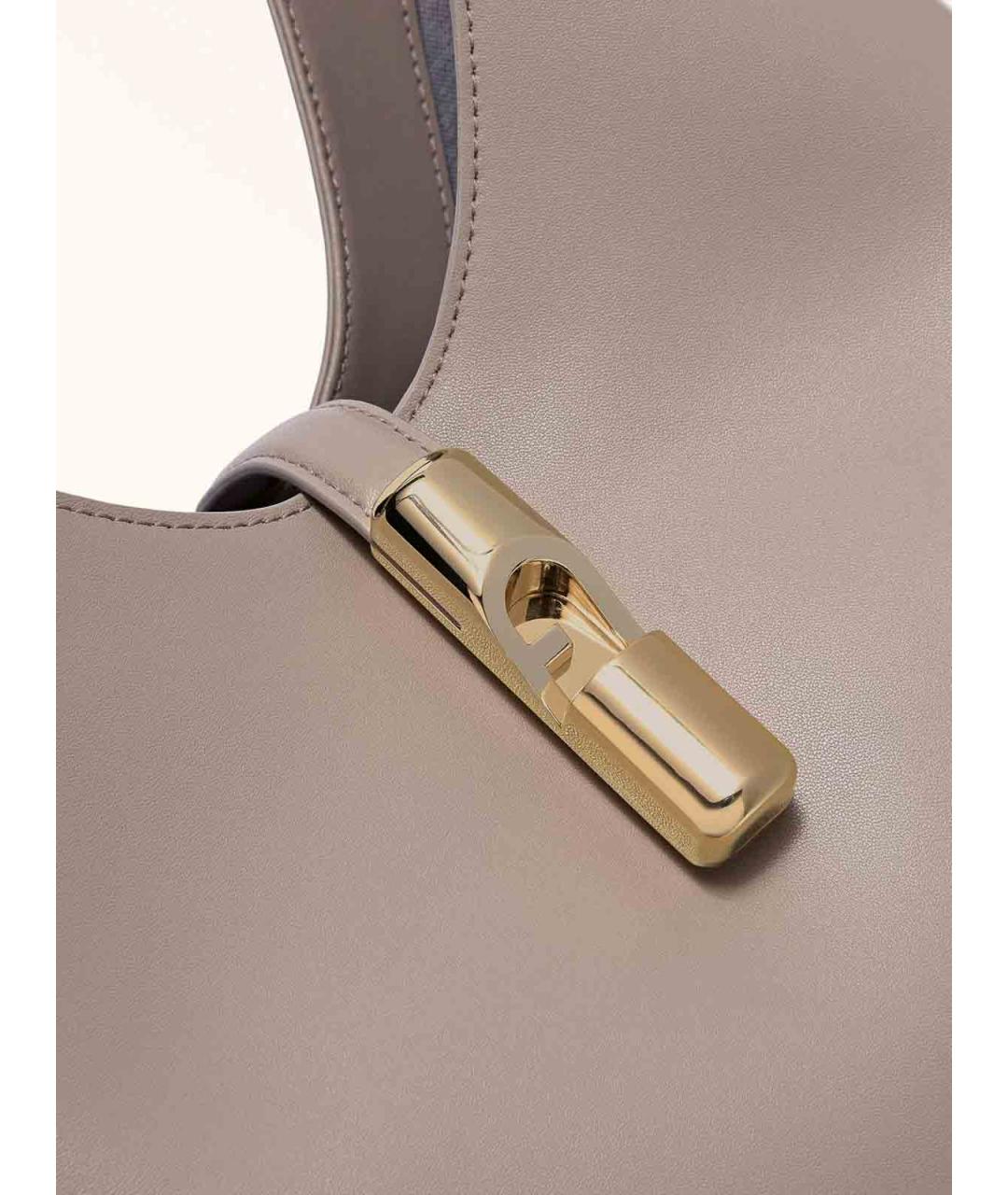 FURLA Бежевая кожаная сумка через плечо, фото 3