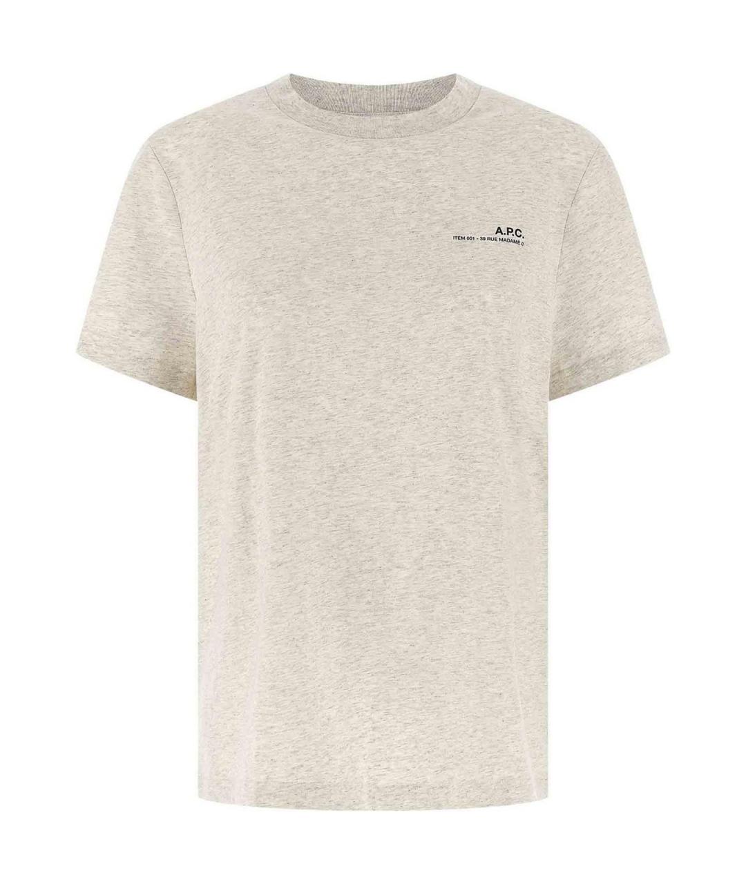 A.P.C. Бежевая хлопковая футболка, фото 1