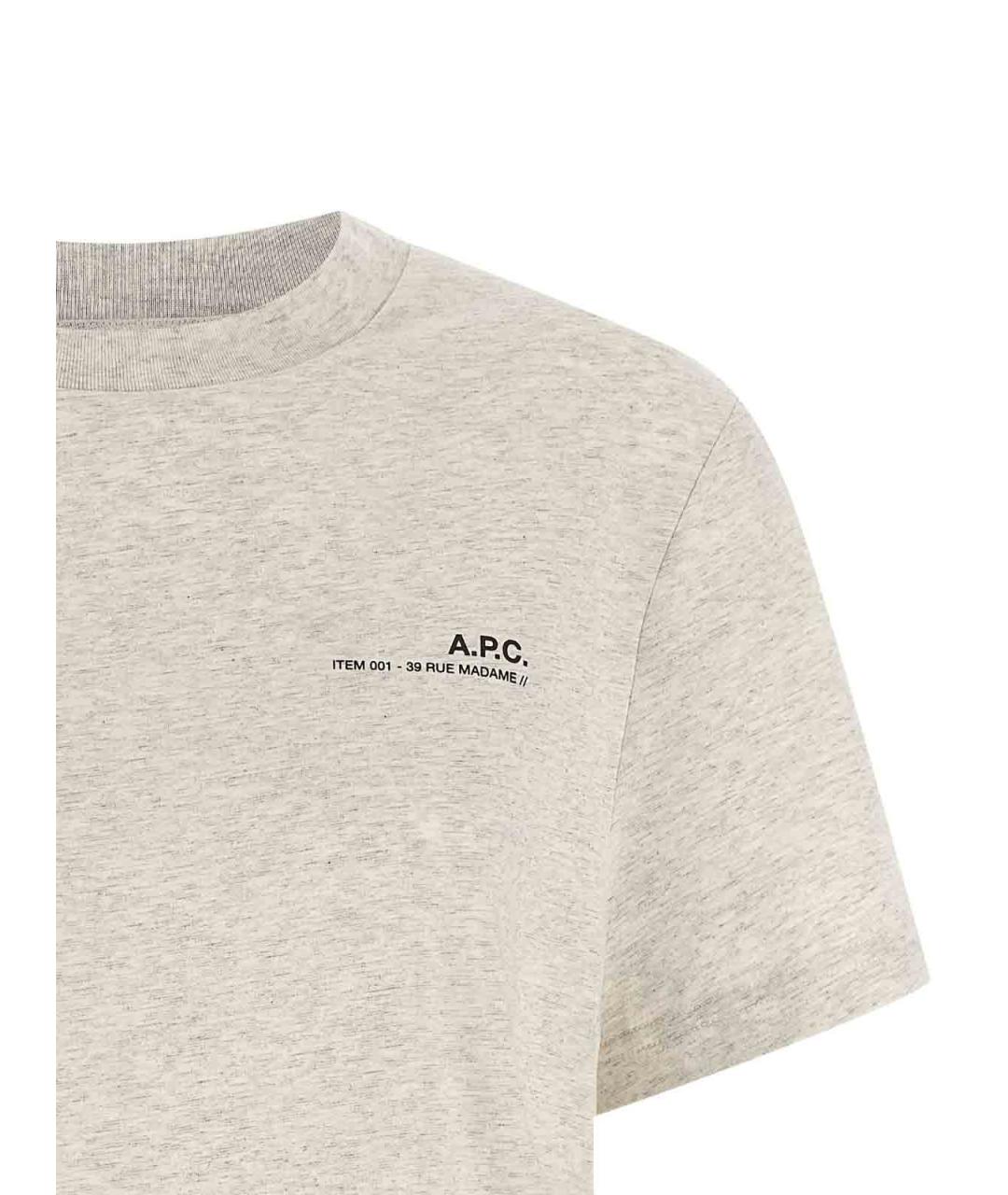 A.P.C. Бежевая хлопковая футболка, фото 3