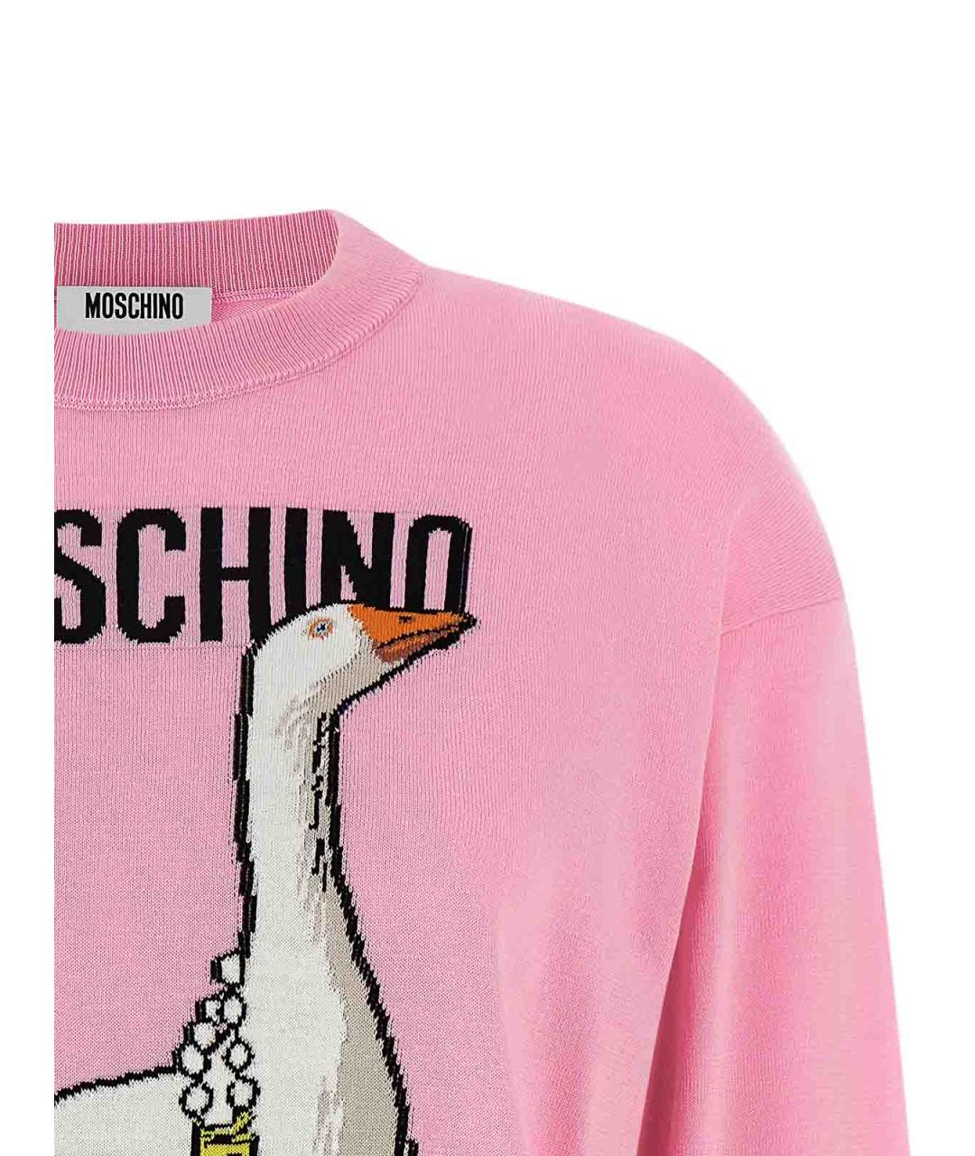 MOSCHINO Розовый хлопковый джемпер / свитер, фото 3