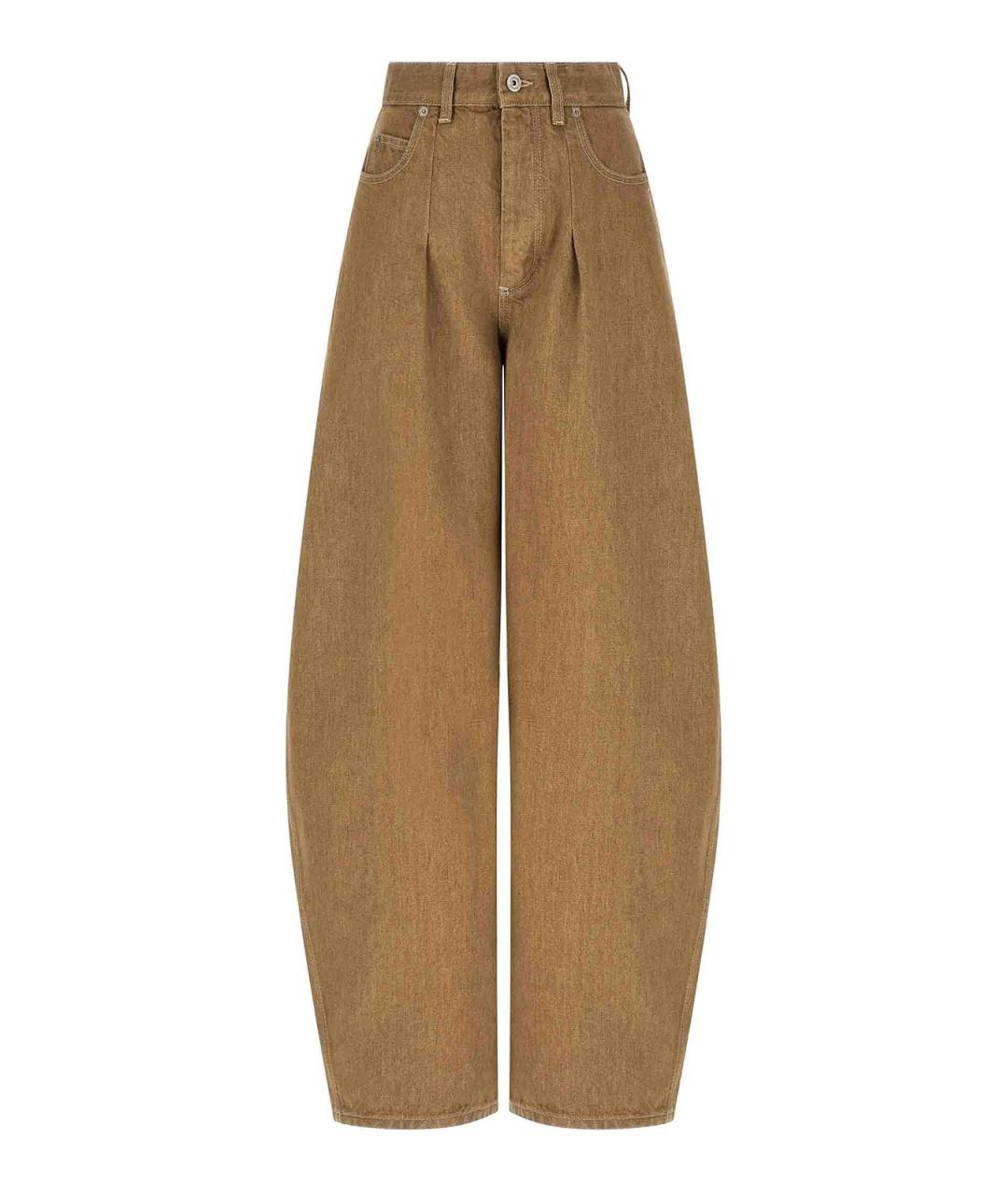 JACQUEMUS Коричневые хлопковые прямые джинсы, фото 1