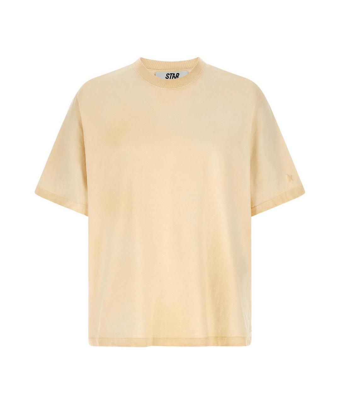 GOLDEN GOOSE DELUXE BRAND Бежевая хлопковая футболка, фото 1