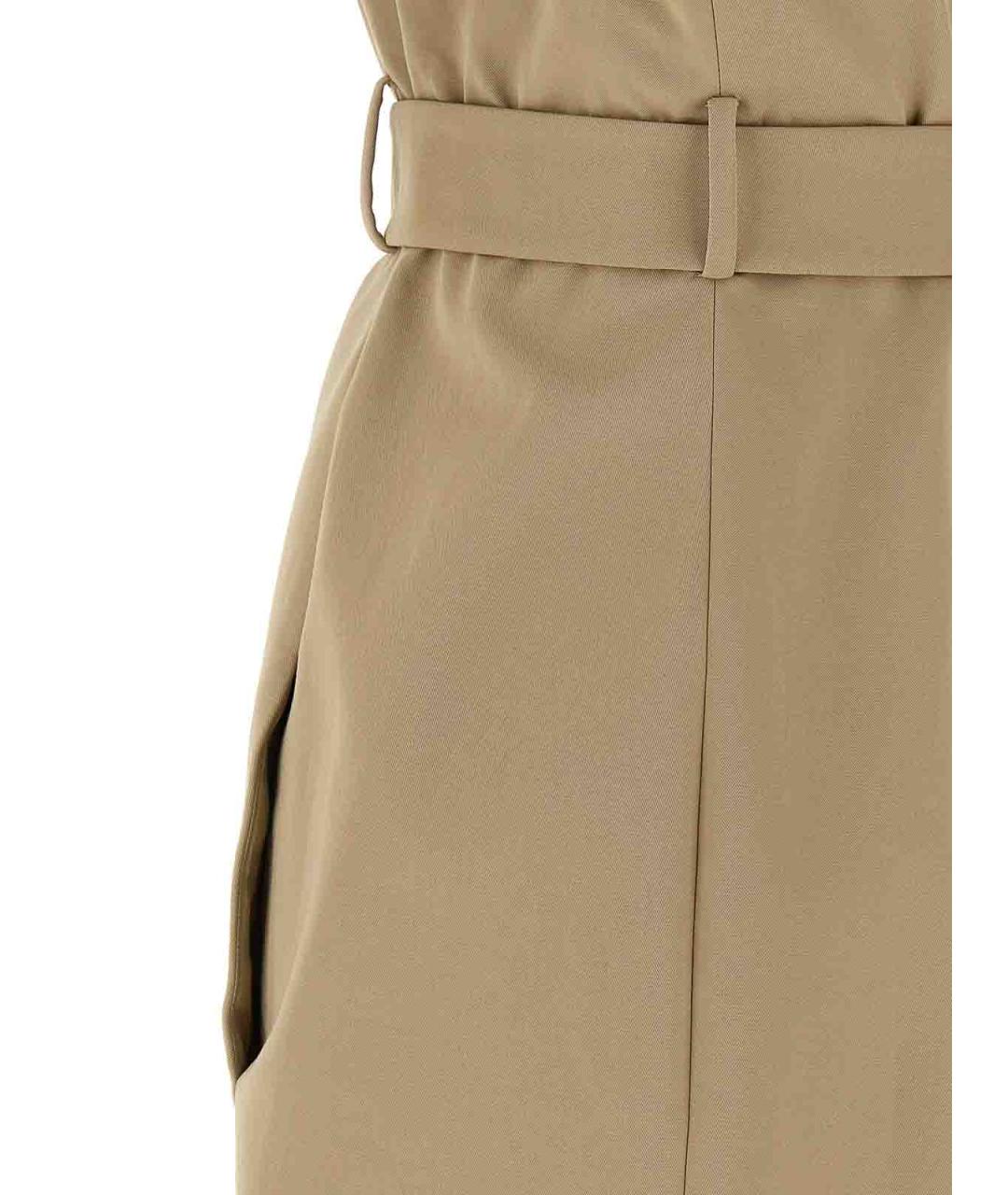 BALMAIN Бежевое хлопковое повседневное платье, фото 4