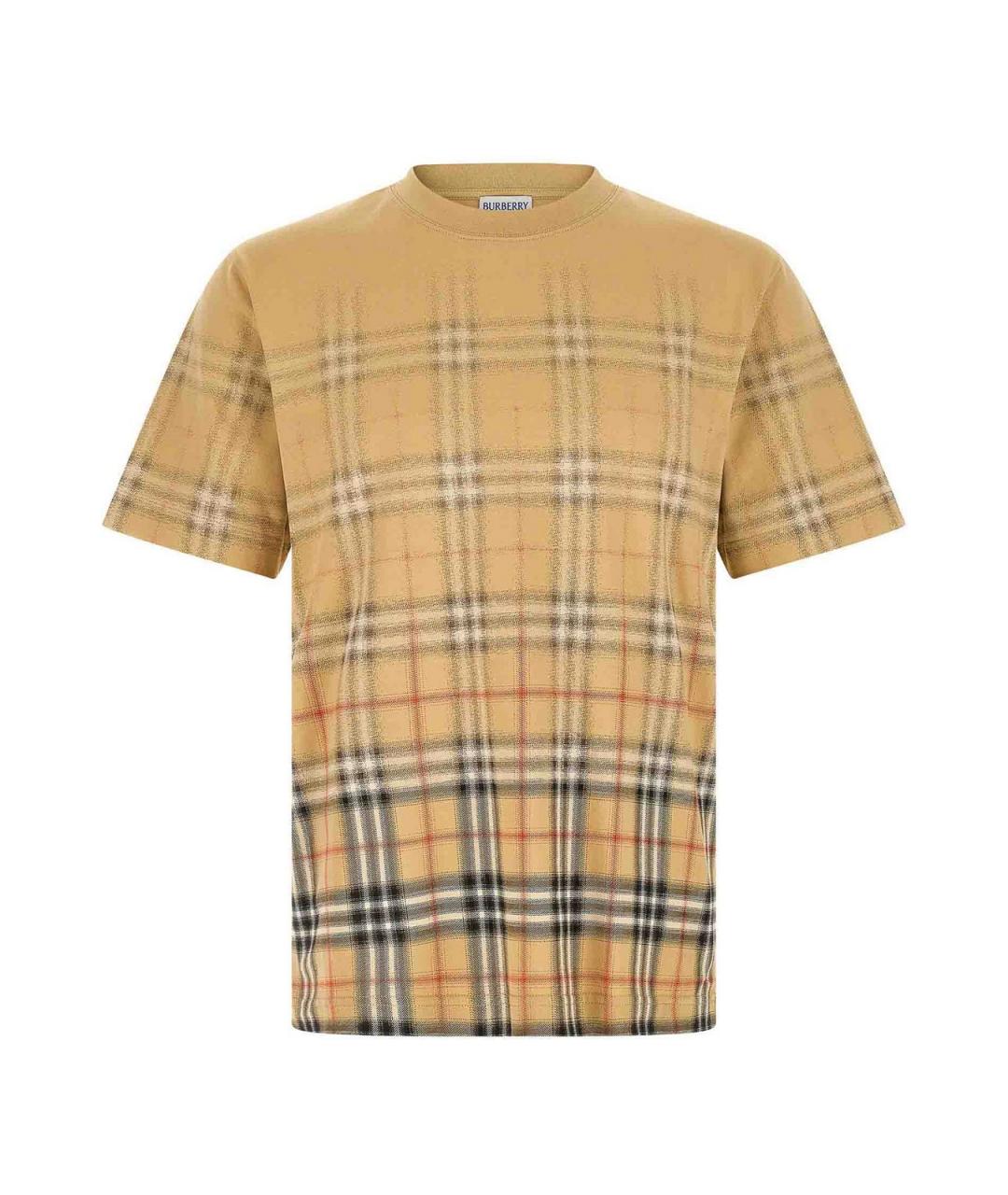 BURBERRY Бежевая хлопковая футболка, фото 1