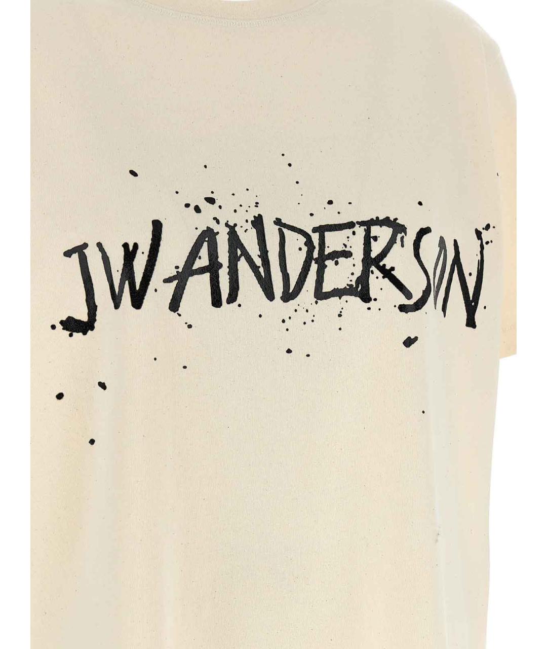 J.W.ANDERSON Бежевая хлопковая футболка, фото 4