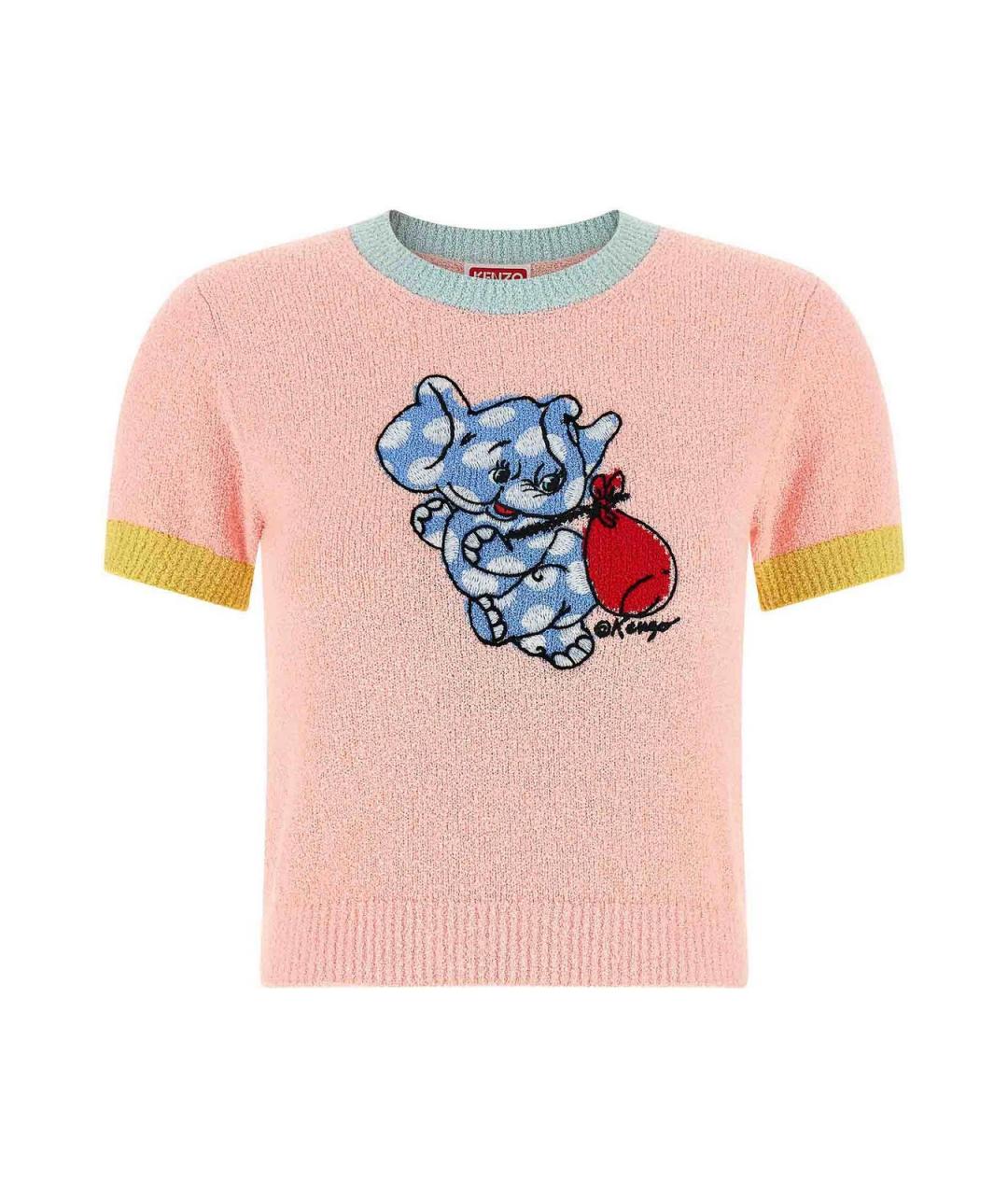 KENZO Розовый хлопковый джемпер / свитер, фото 1