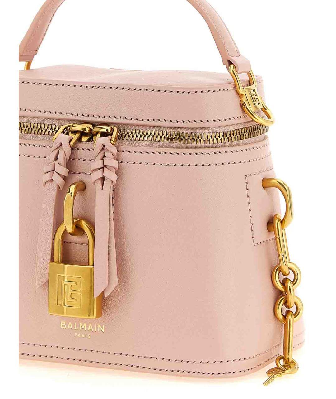 BALMAIN Розовая кожаная сумка тоут, фото 3