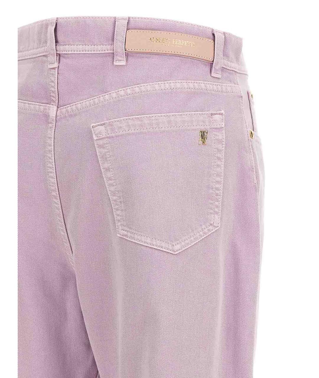 ALBERTA FERRETTI Фиолетовые хлопковые прямые джинсы, фото 4