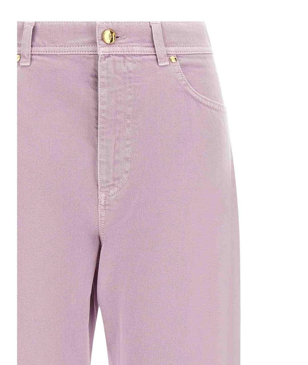 ALBERTA FERRETTI Фиолетовые хлопковые прямые джинсы, фото 3