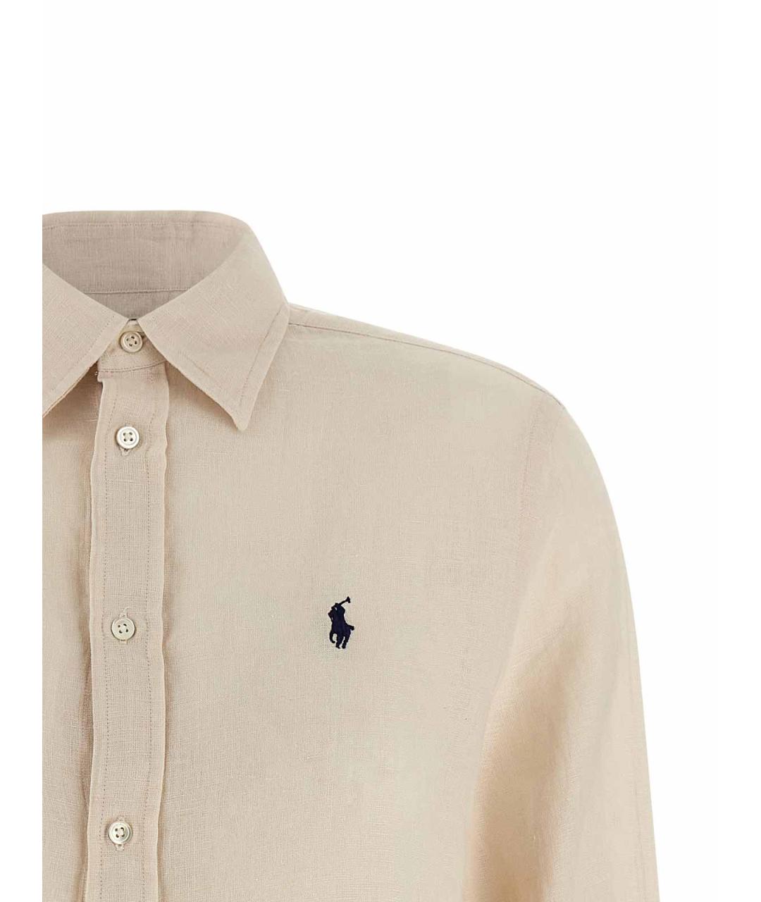 POLO RALPH LAUREN Бежевая льняная рубашка, фото 3