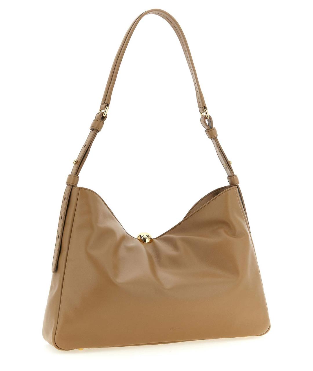 FURLA Бежевая кожаная сумка через плечо, фото 2