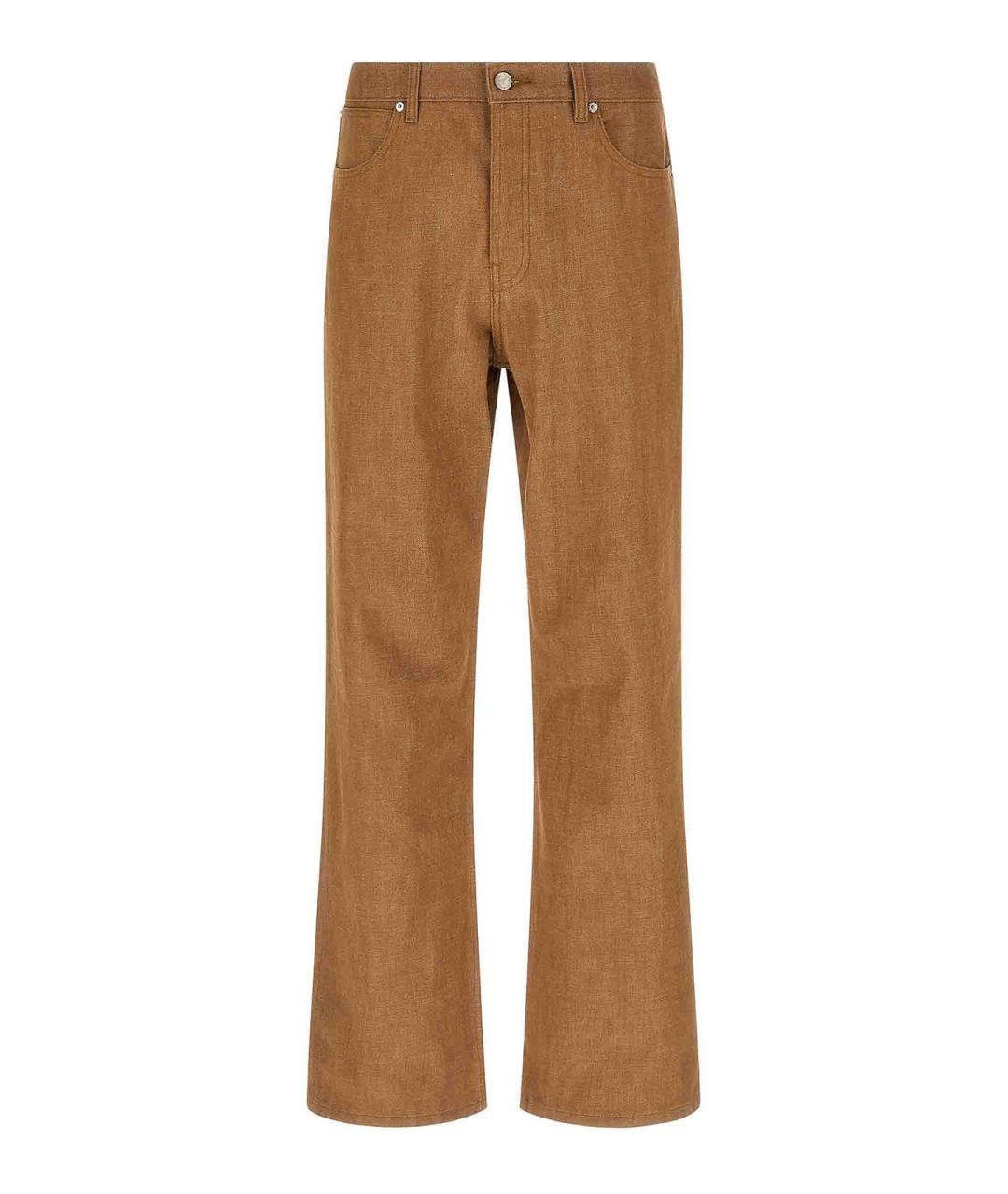 A.P.C. Коричневые хлопковые прямые джинсы, фото 1