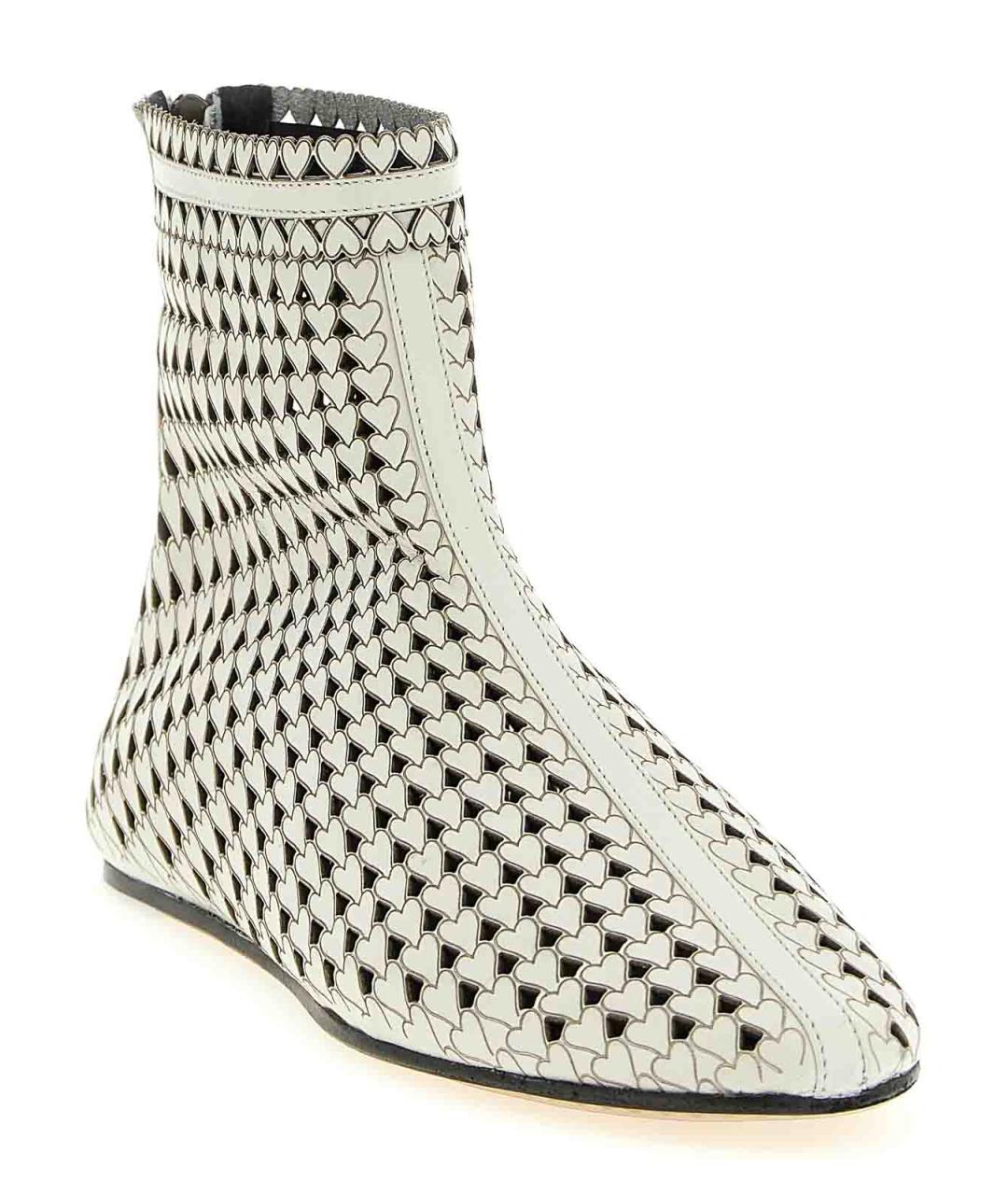 ISABEL MARANT Белые кожаные ботильоны, фото 2