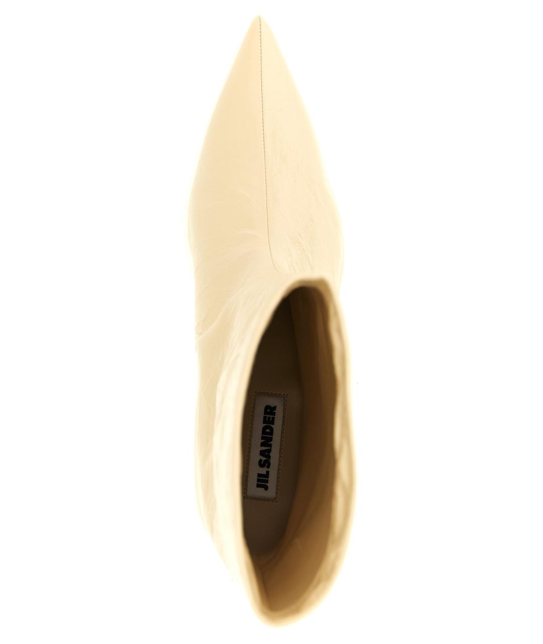 JIL SANDER Бежевые кожаные ботильоны, фото 4