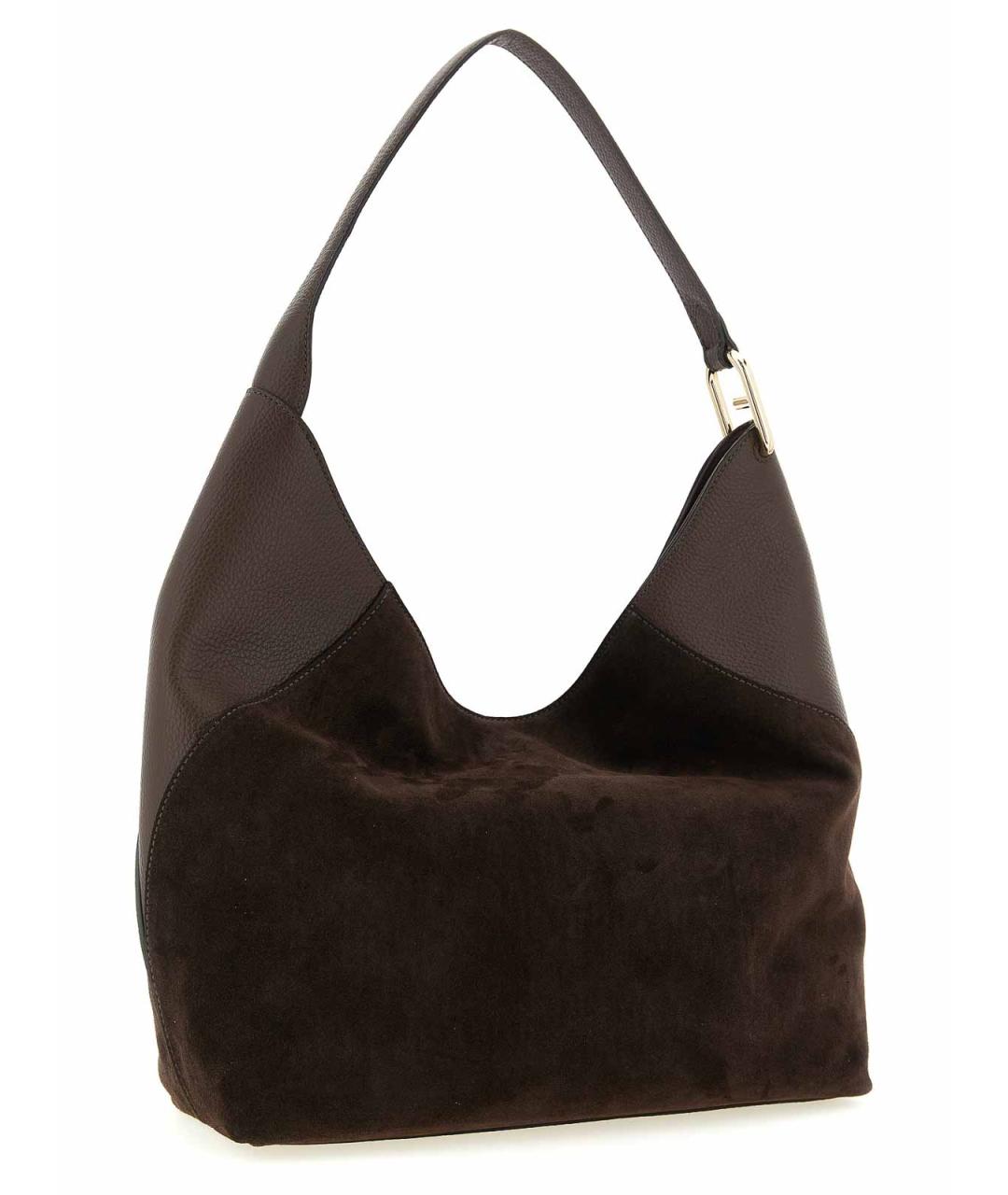 FURLA Коричневая замшевая сумка с короткими ручками, фото 2
