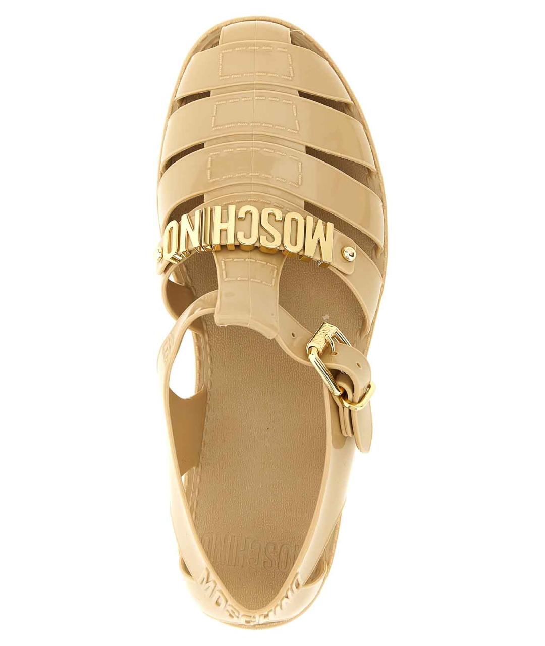 MOSCHINO Бежевые резиновые сандалии, фото 4
