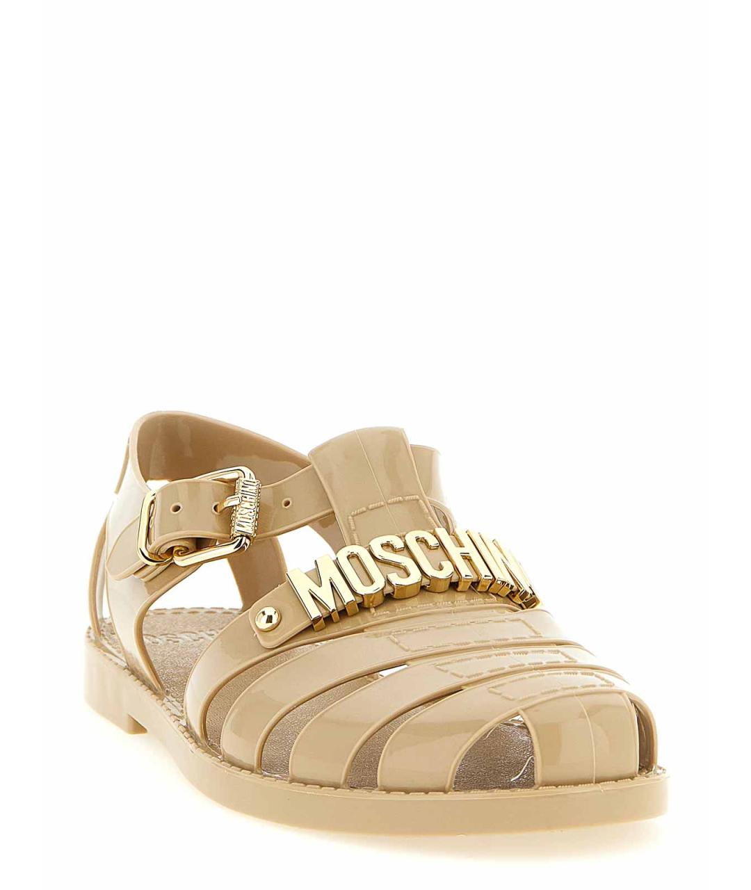 MOSCHINO Бежевые резиновые сандалии, фото 2