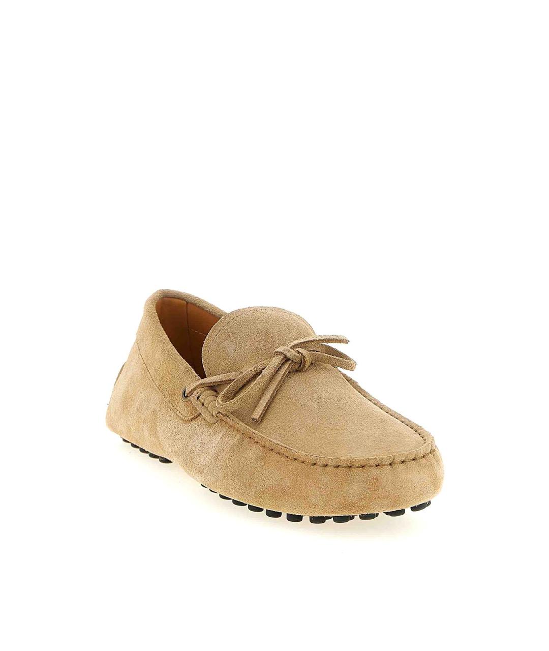 TOD'S Бежевые замшевые лоферы, фото 2