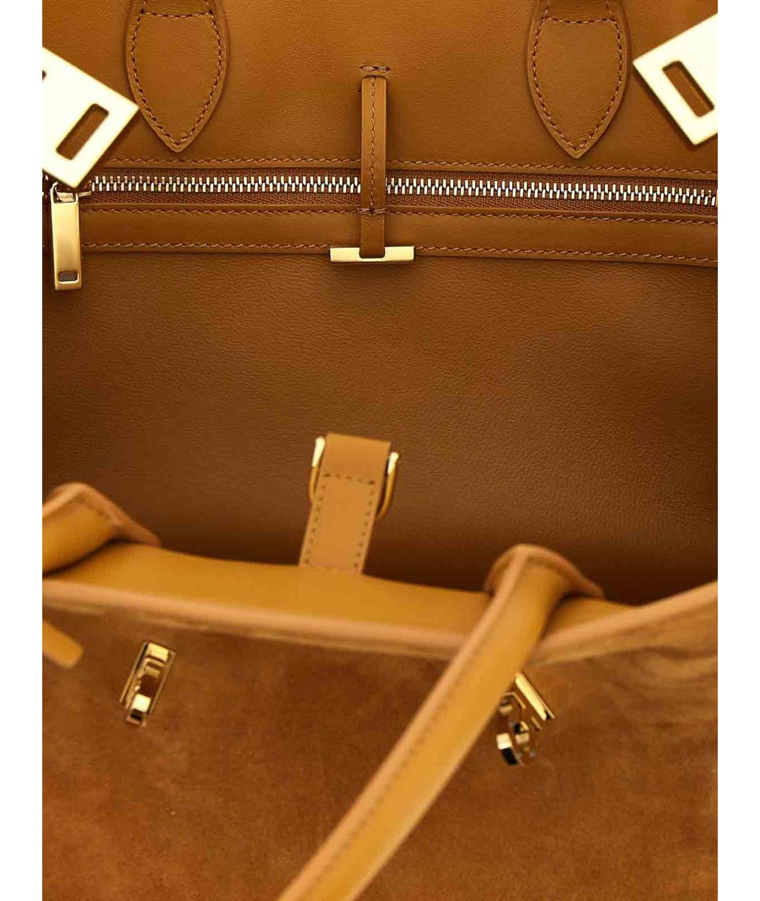 FERRAGAMO Бежевая замшевая сумка через плечо, фото 4