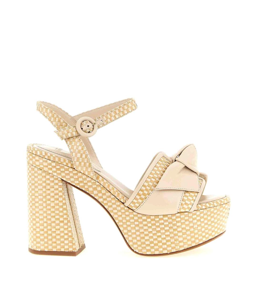 ALEXANDRE BIRMAN Бежевые кожаные босоножки, фото 1