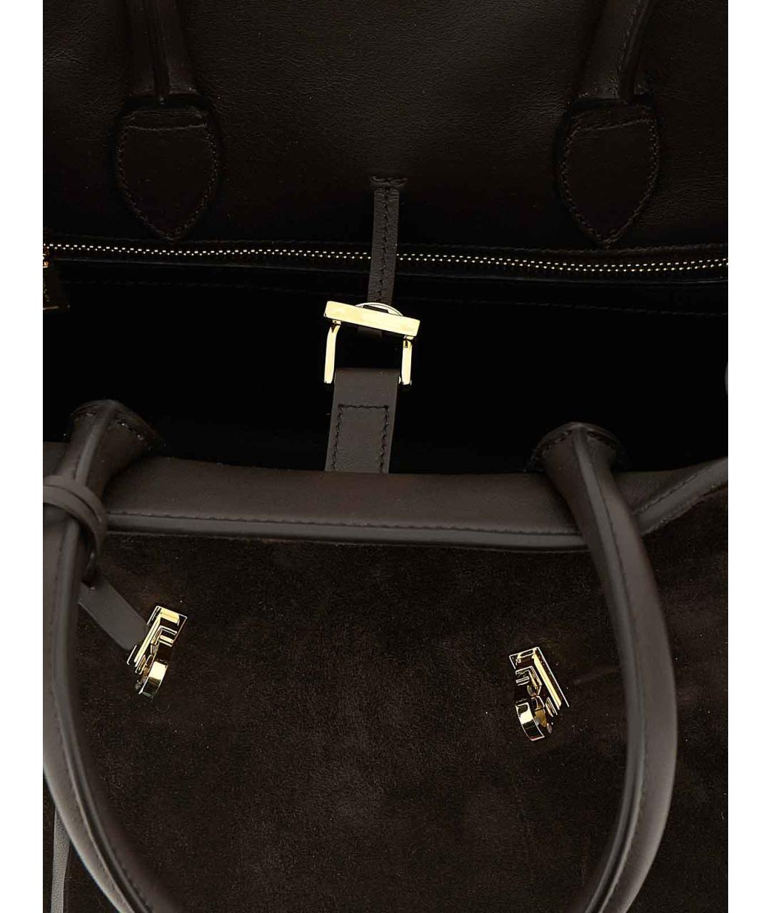 FERRAGAMO Коричневая замшевая сумка через плечо, фото 4