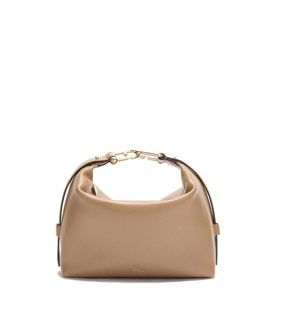 FURLA Коричневая кожаная сумка через плечо, фото 1