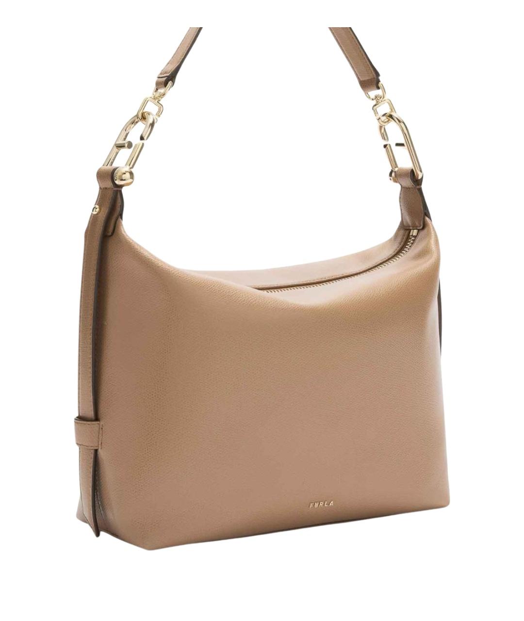 FURLA Коричневая кожаная сумка через плечо, фото 4