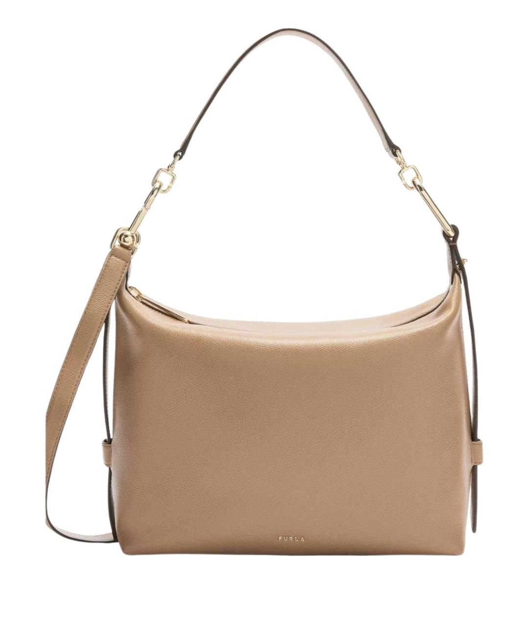 FURLA Коричневая кожаная сумка через плечо, фото 2