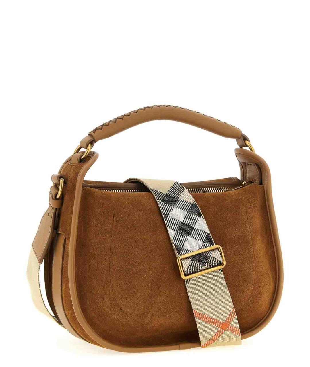 BURBERRY Коричневая замшевая сумка через плечо, фото 2