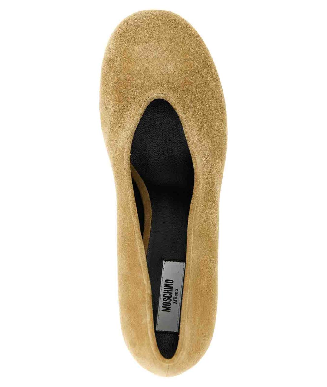 MOSCHINO Бежевые замшевые туфли, фото 4
