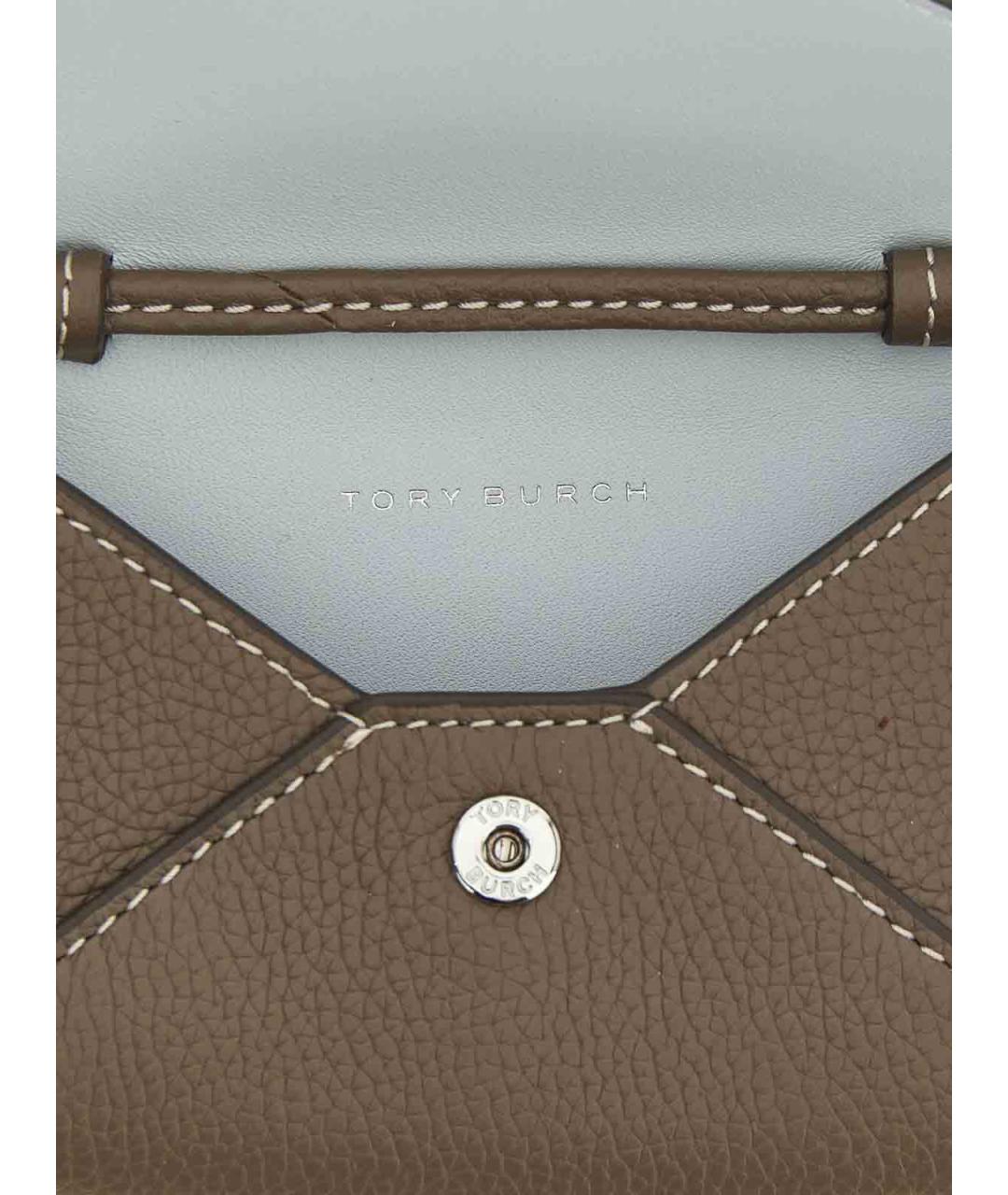 TORY BURCH Коричневый кожаный кошелек, фото 3