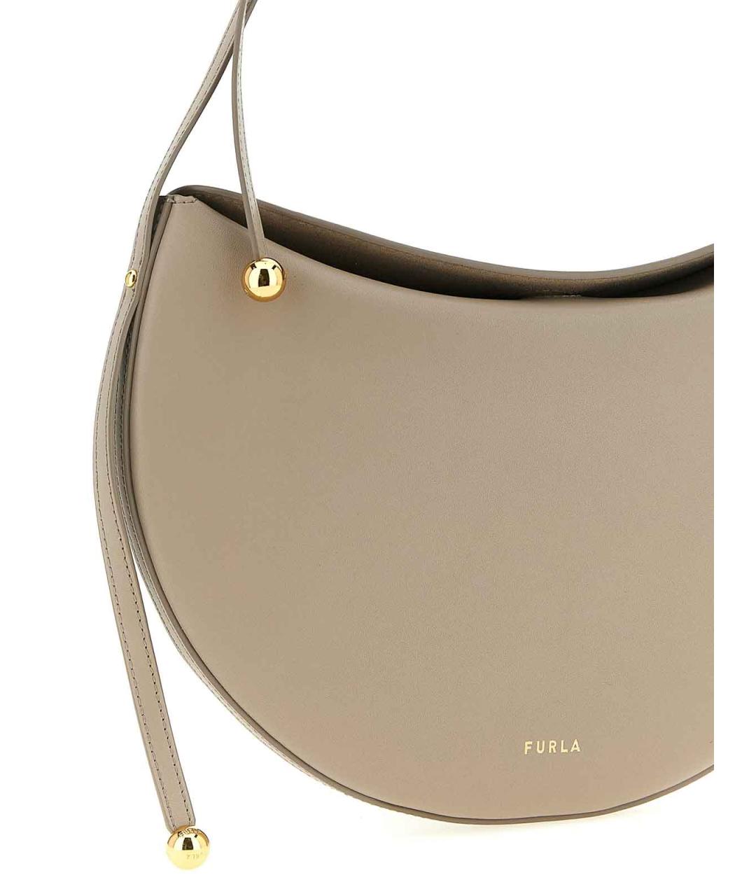 FURLA Бежевая кожаная сумка через плечо, фото 3