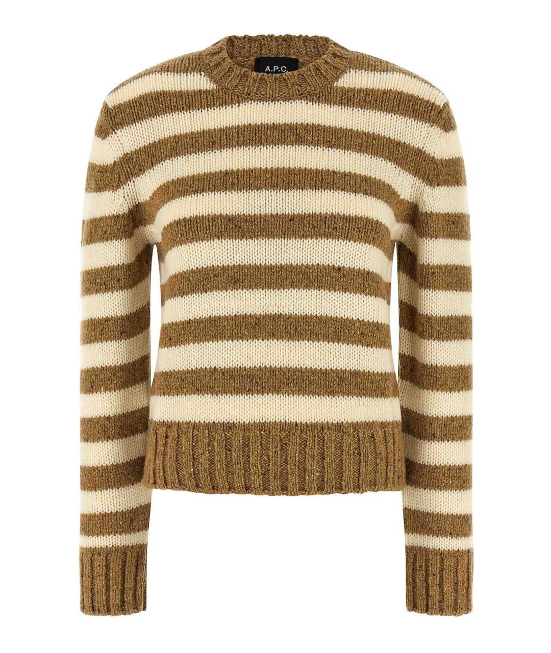 A.P.C. Коричневый шерстяной джемпер / свитер, фото 1
