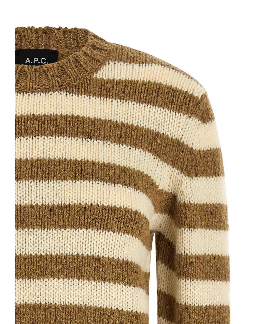 A.P.C. Коричневый шерстяной джемпер / свитер, фото 3