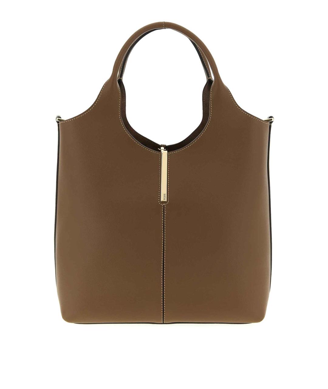 TOD'S Коричневая кожаная сумка тоут, фото 1