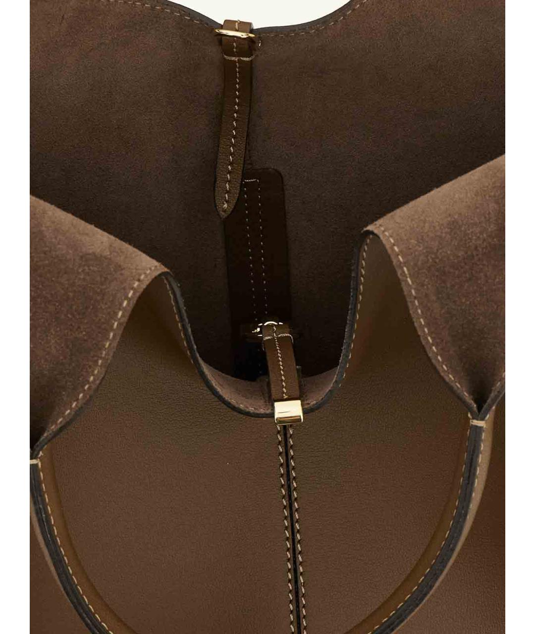 TOD'S Коричневая кожаная сумка тоут, фото 4