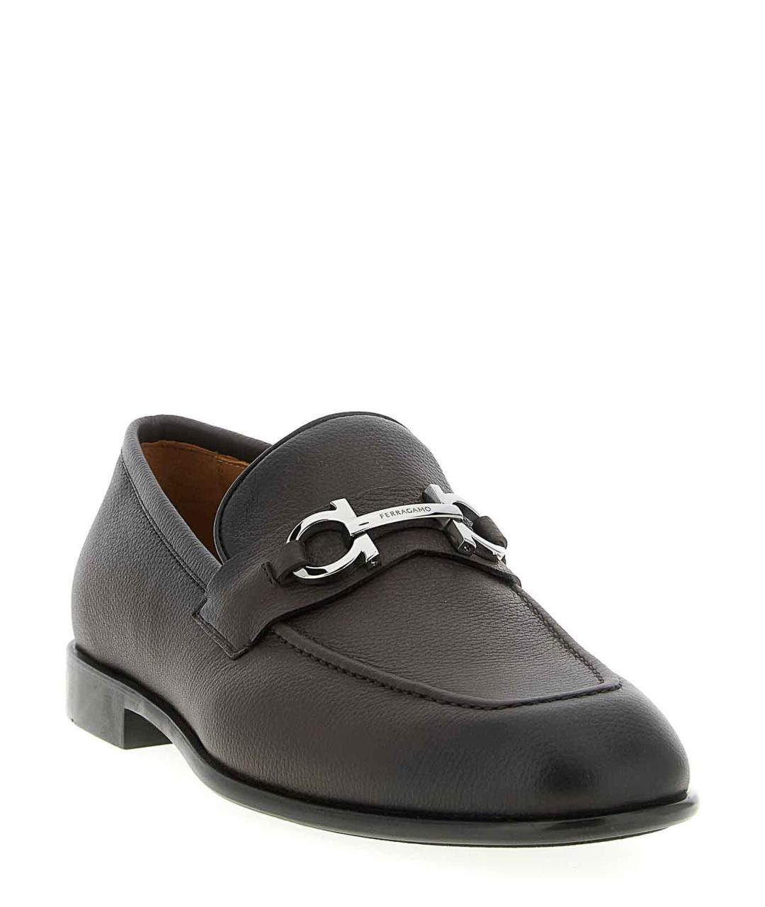 FERRAGAMO Коричневые кожаные лоферы, фото 2