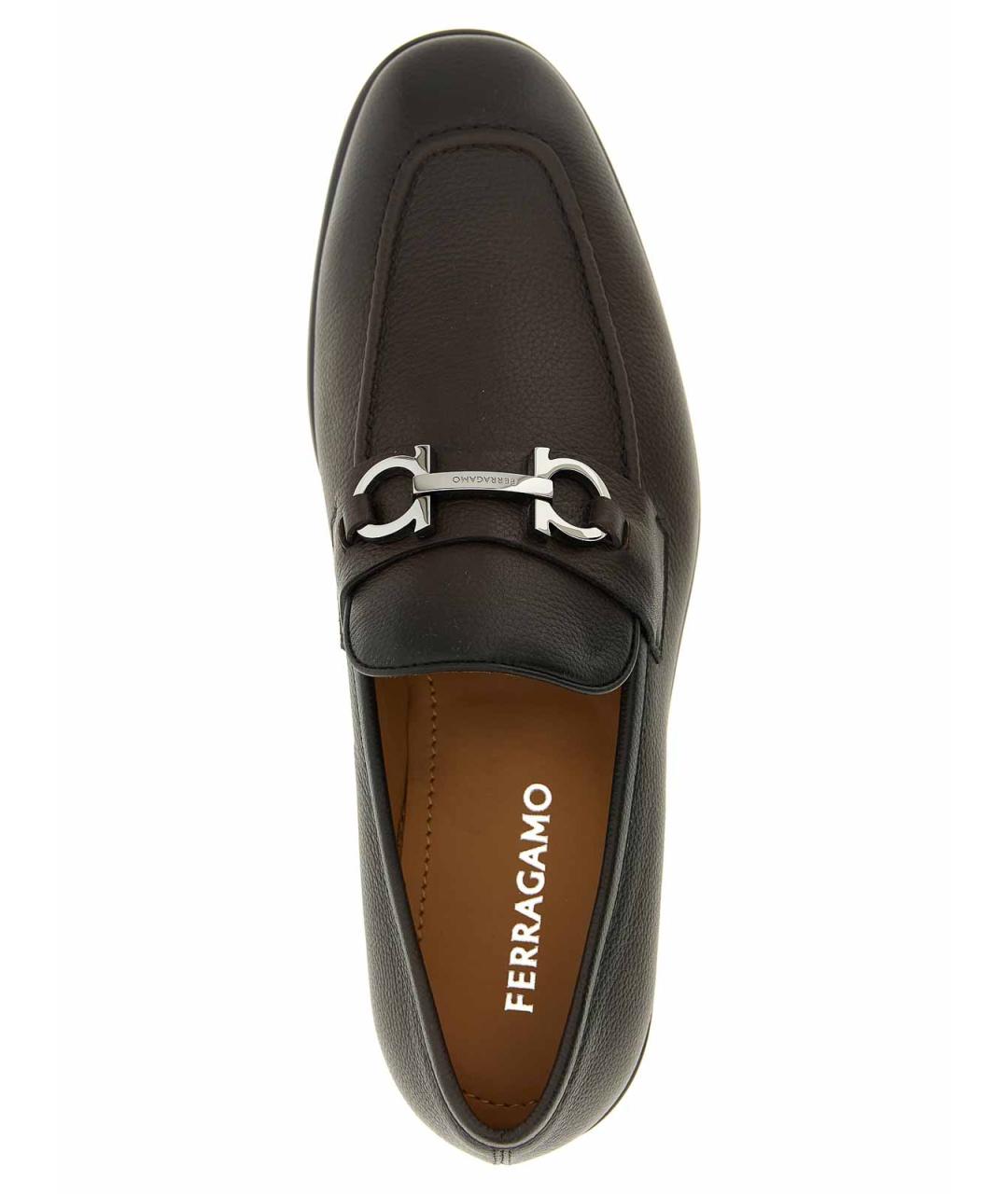 FERRAGAMO Коричневые кожаные лоферы, фото 4