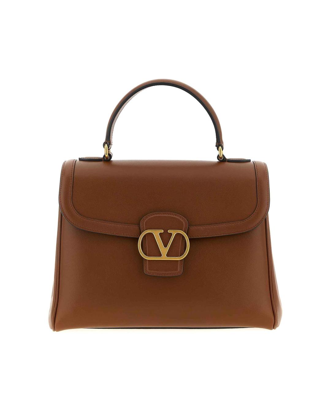 VALENTINO Коричневая кожаная сумка тоут, фото 1